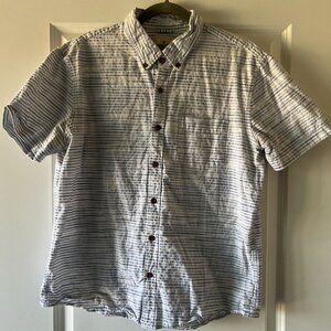 American Eagle Men's Large Blue & White Button-Up Poolside Shirt